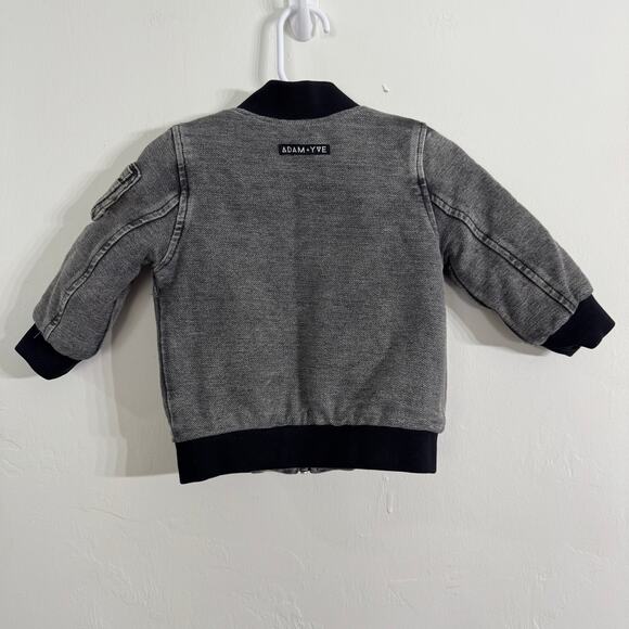 Adam + Yve Gray Cade Bomber Jacket Size 6-12 Months - Picture 7 of 10